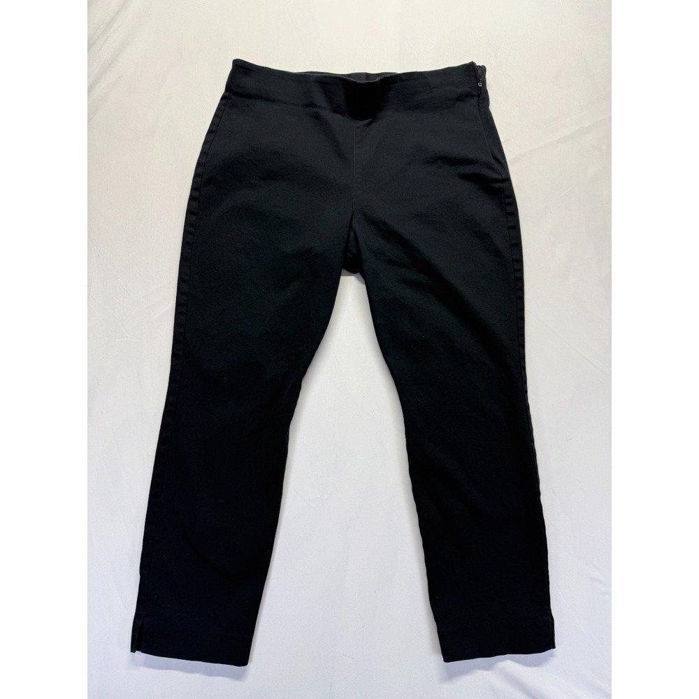 Old Navy High Waisted Dress Pants Womens 16 Black Ankle Slit Side Zip Business